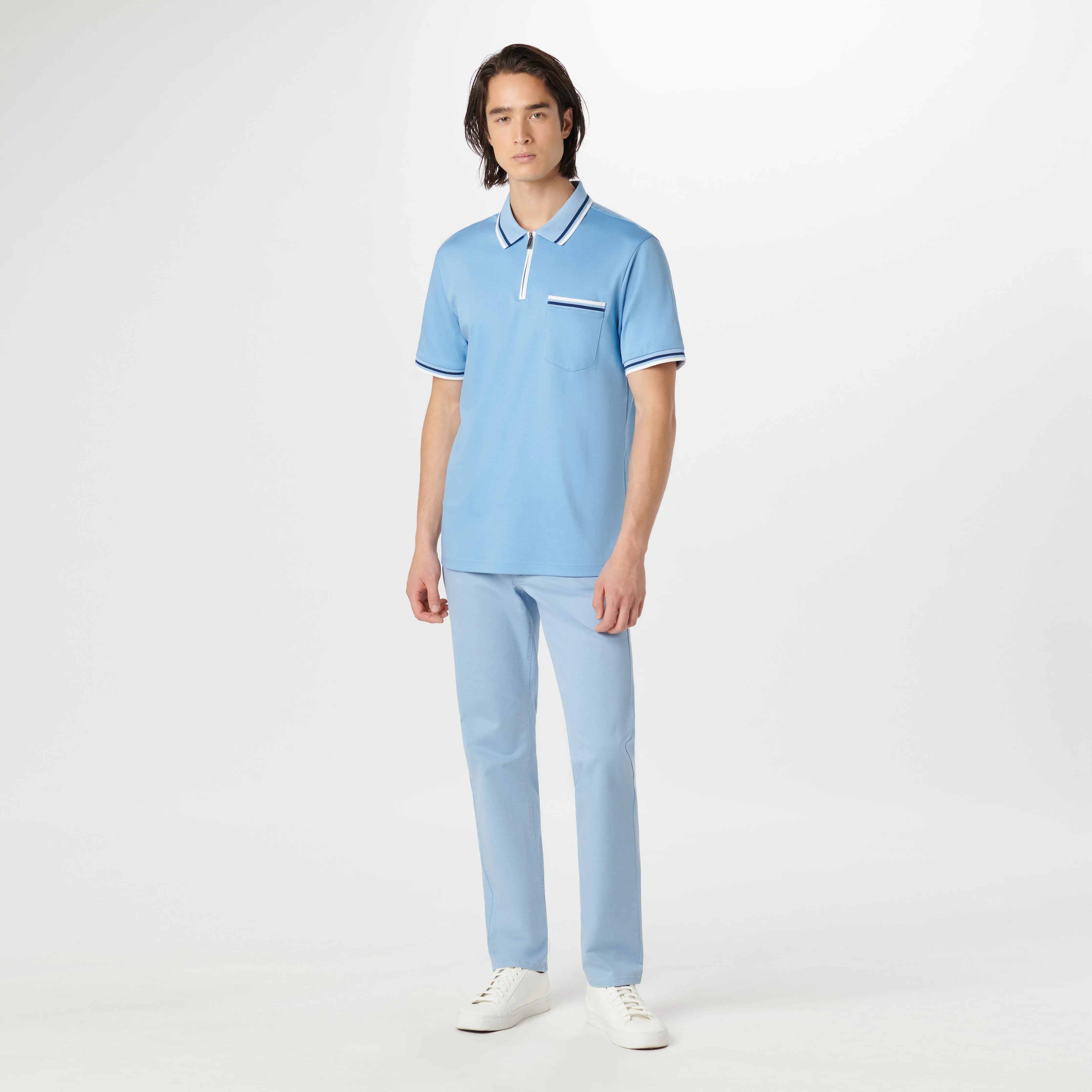 Tipped Quarter Zip Polo