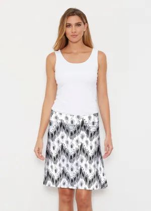 Tonal Waves Black (7834) ~ Silky Brenda Skirt 21 inch