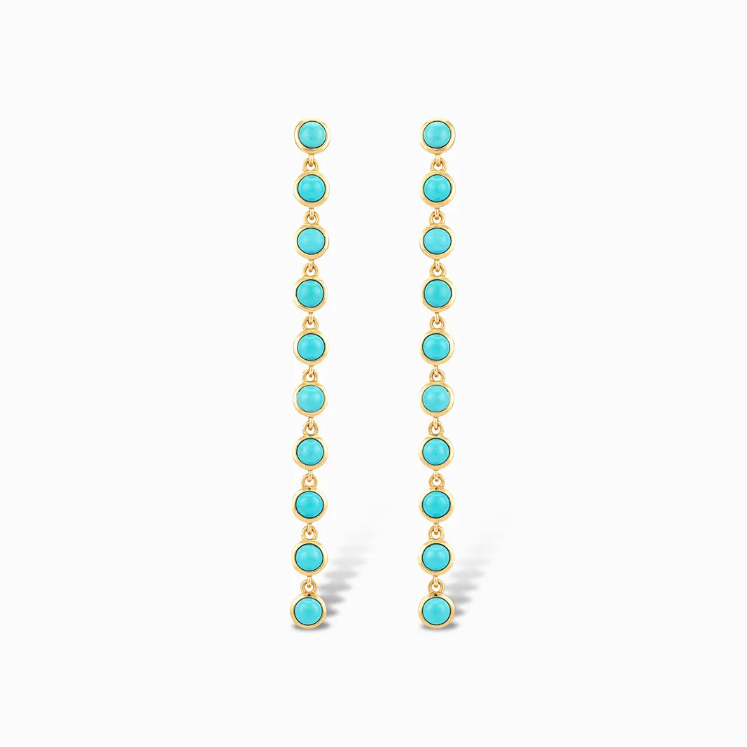 Trails Drop Earrings in Blue Mohave Turquoise