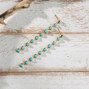 Trails Drop Earrings in Blue Mohave Turquoise