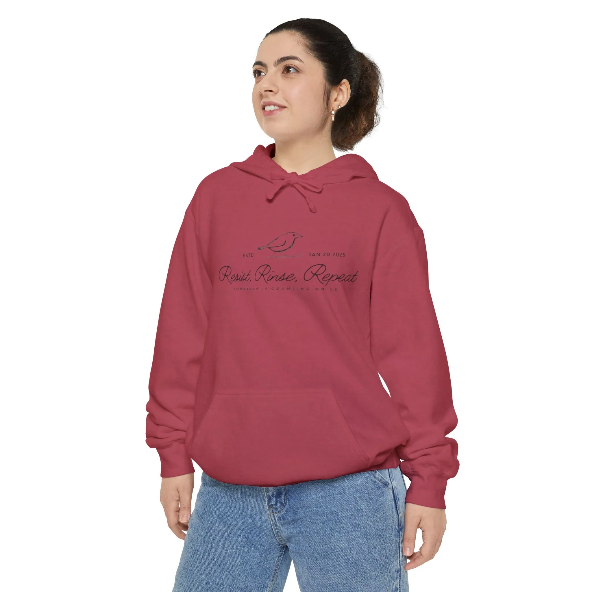 Unisex Garment-Dyed Hoodie - "Resist, Rinse, Repeat" & "Wear Your Voice Out Loud"
