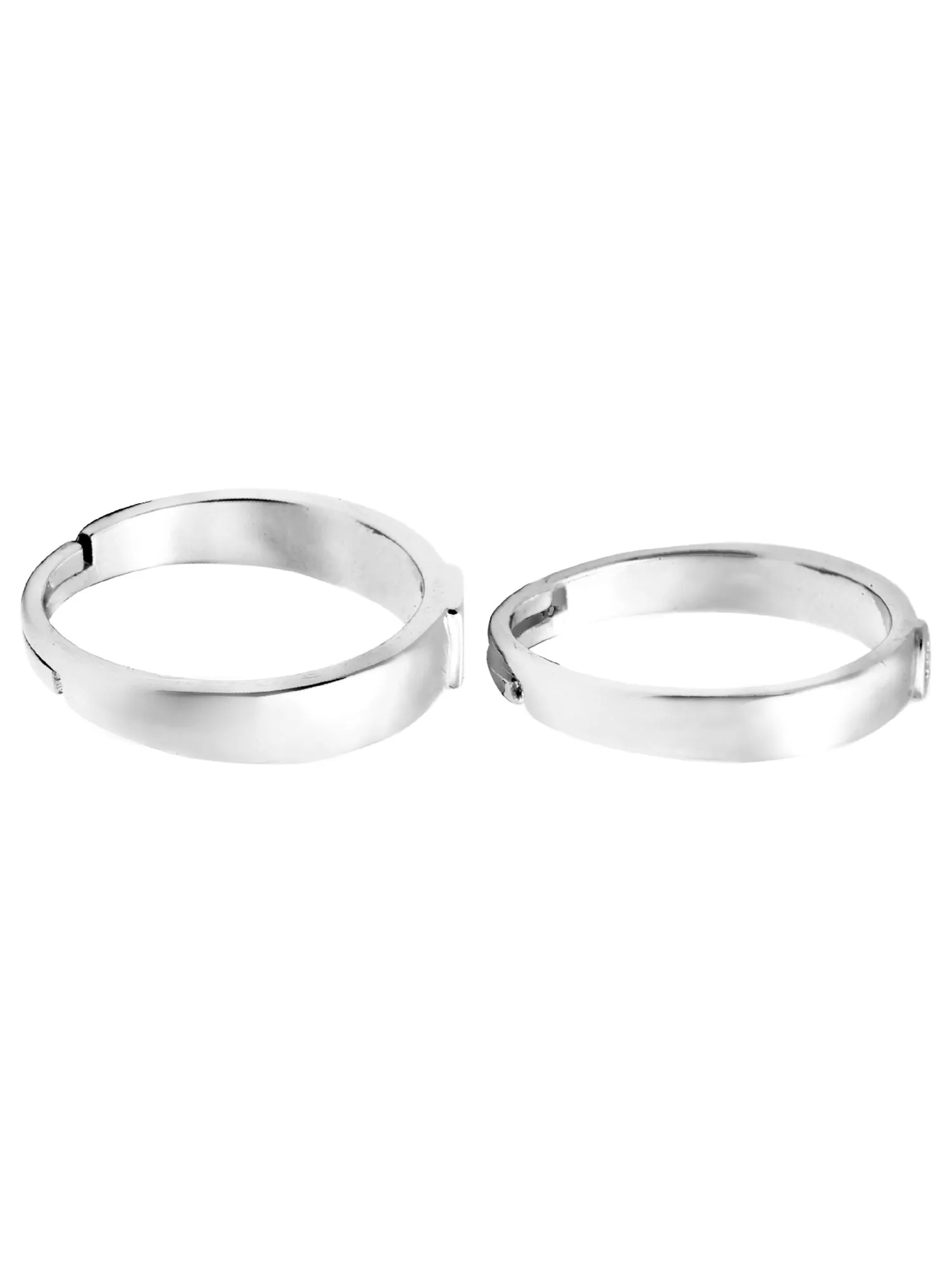 Valentine Gift by Karatcart Platinum Plated Elegant Classic Crystal Adjustable Couple Ring for Women