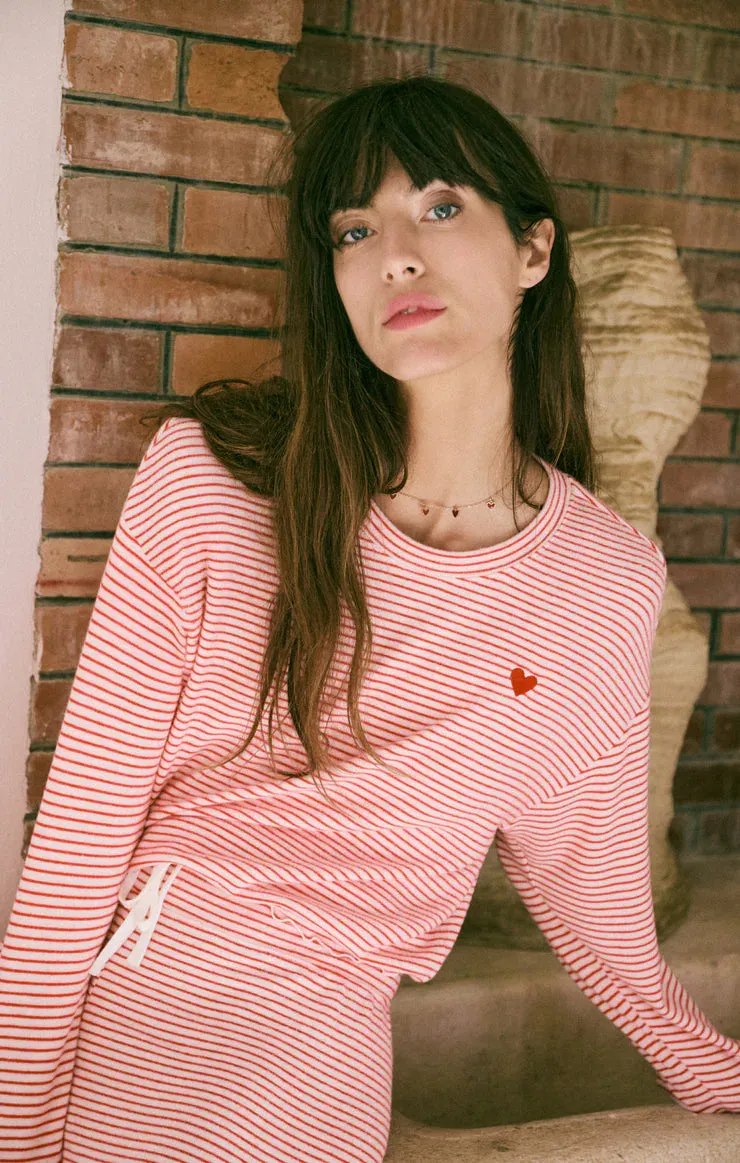 valentine stripe lounge set
