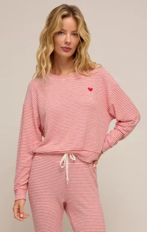 valentine stripe lounge set