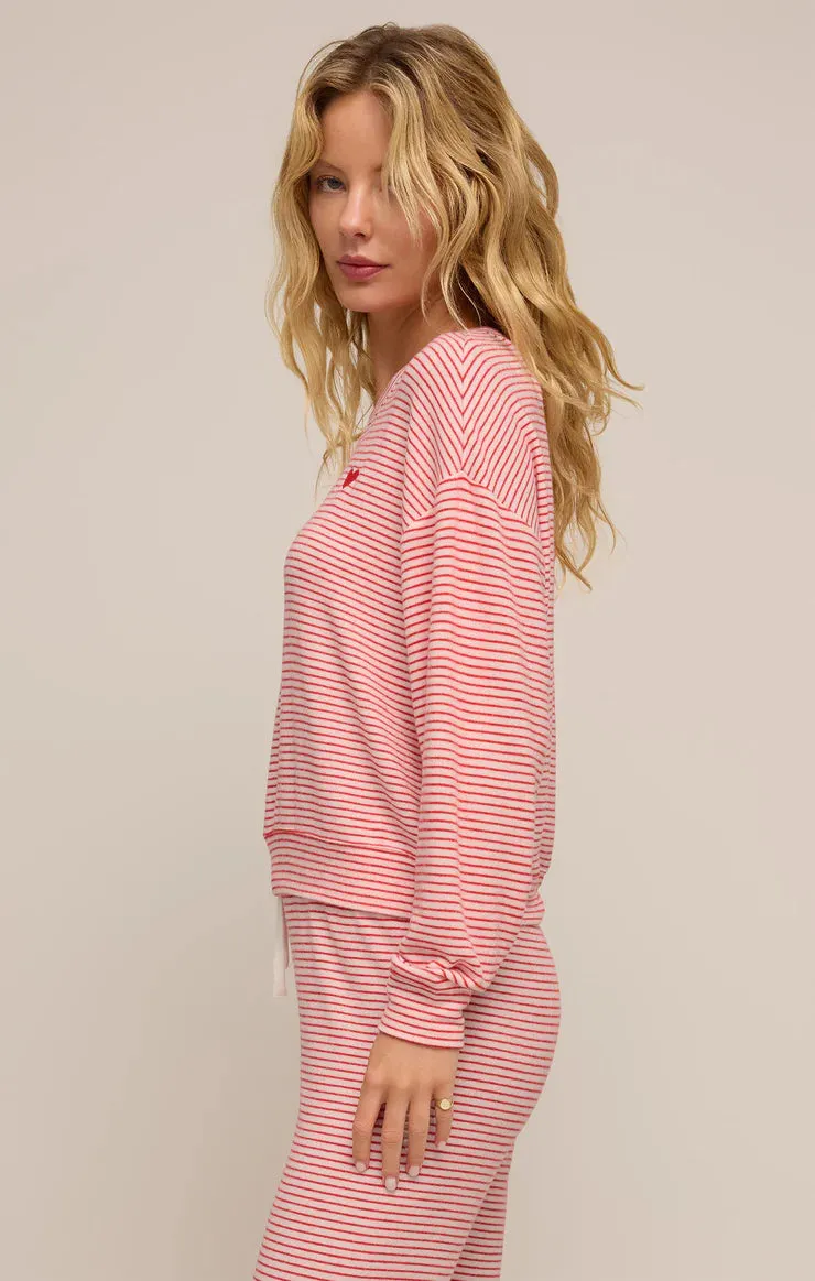 valentine stripe lounge set