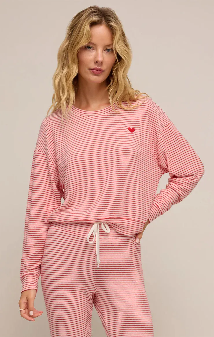 valentine stripe lounge set