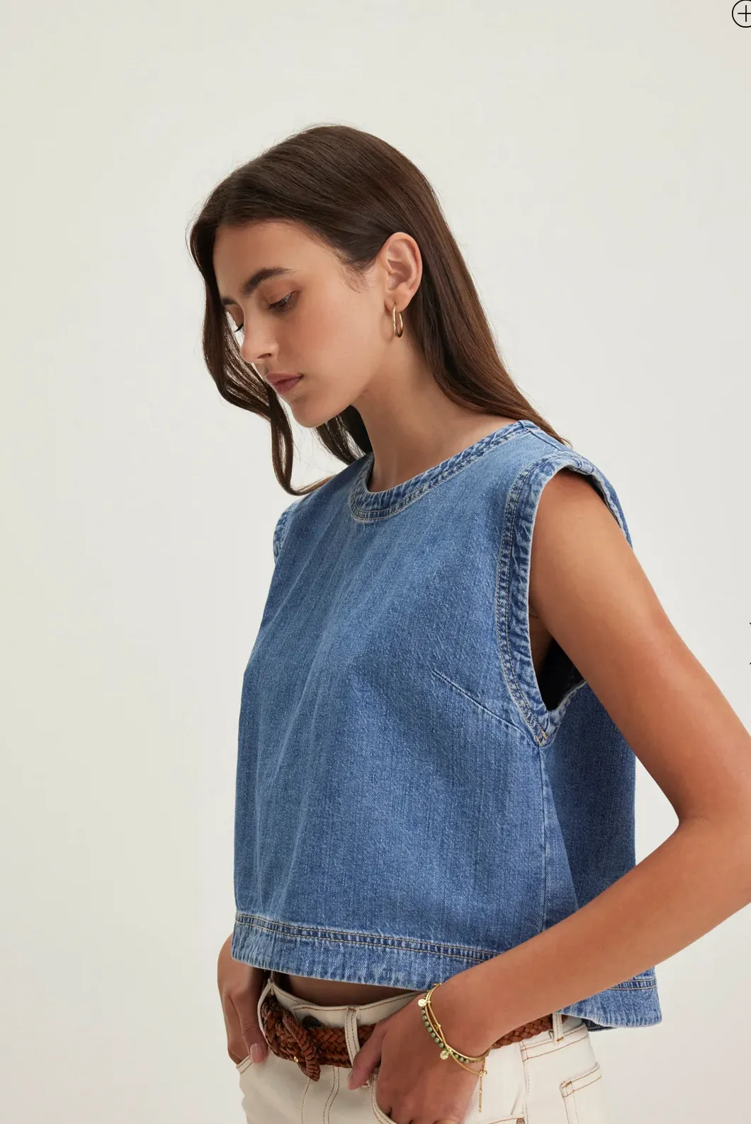Velvet Loren Denim Sleeveless Denim Top