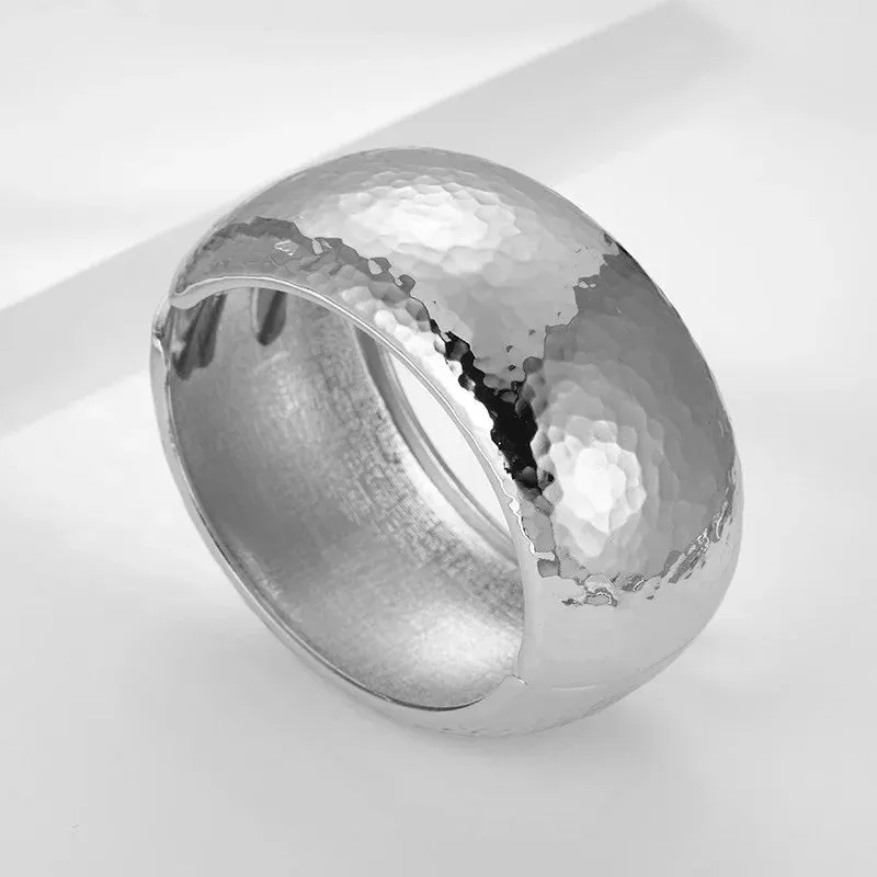 Vintage Geometric Wide Stripe Metal Open Bracelet