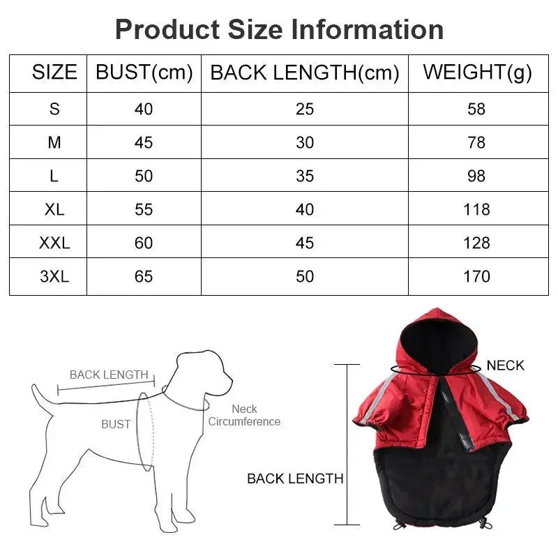 Warm Waterproof Dog Coat Autumn/Winter Hood