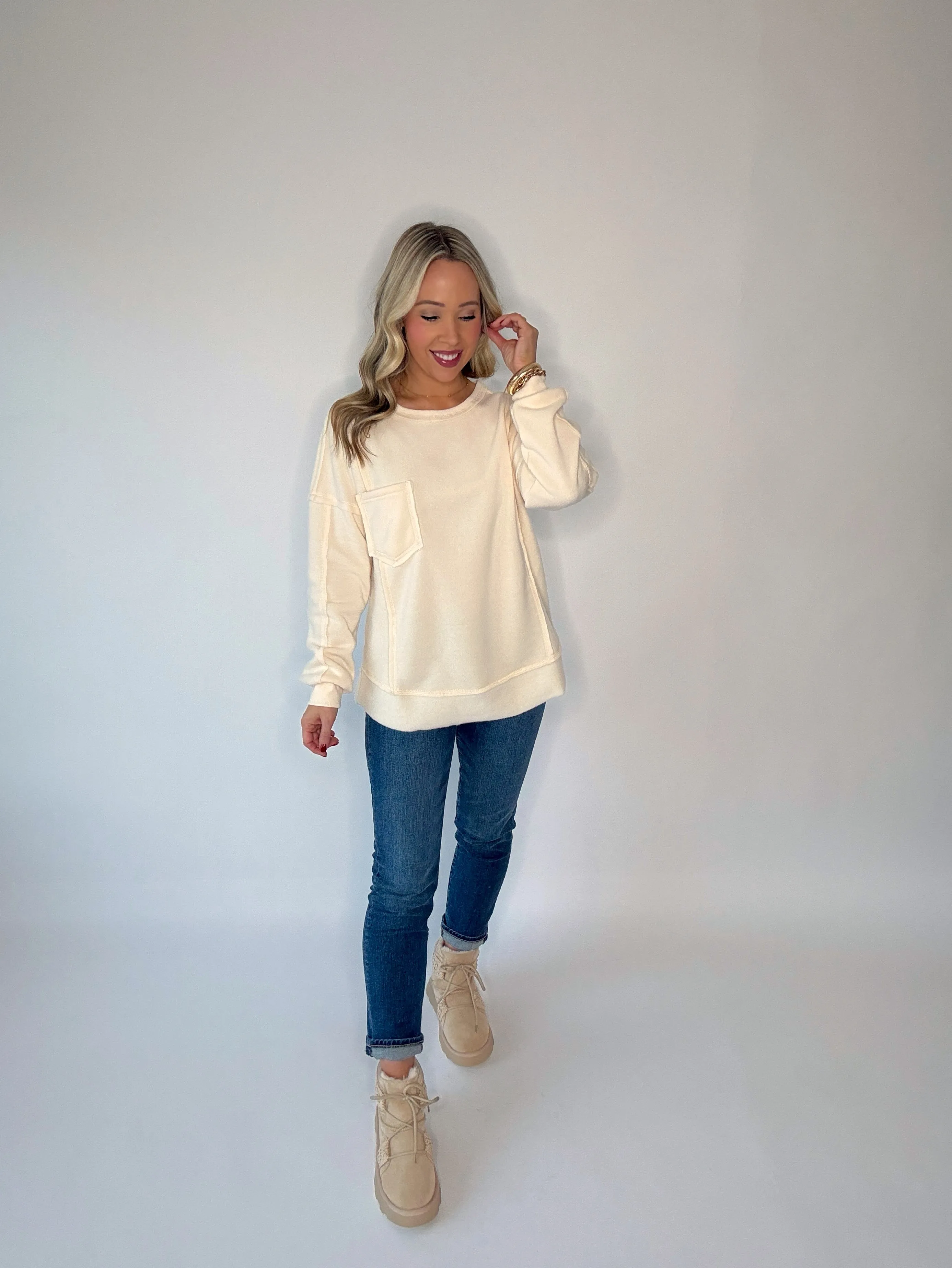 Weekend Bliss Pullover - Cream