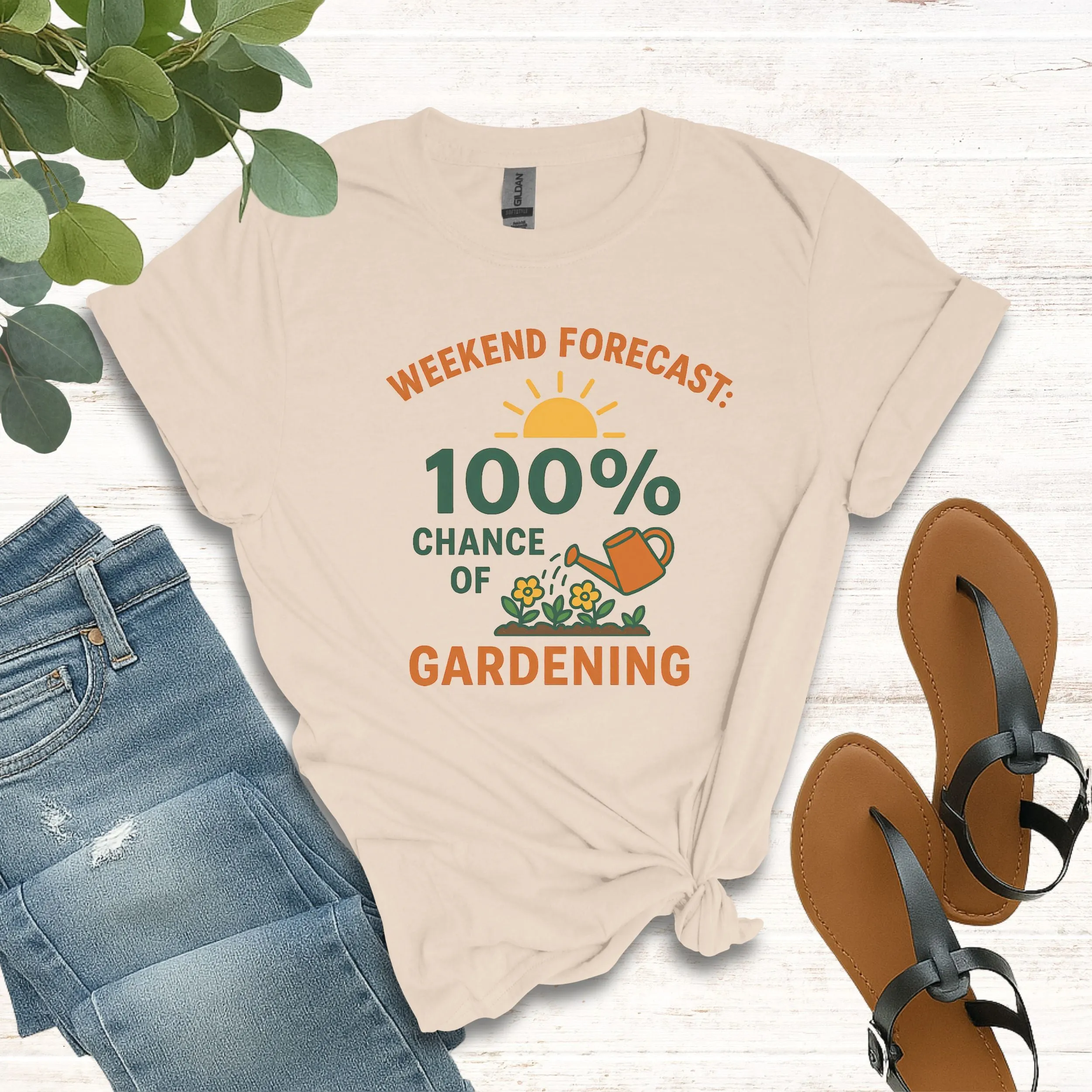 Weekend Forecast 100% Chance of Gardening T-Shirt