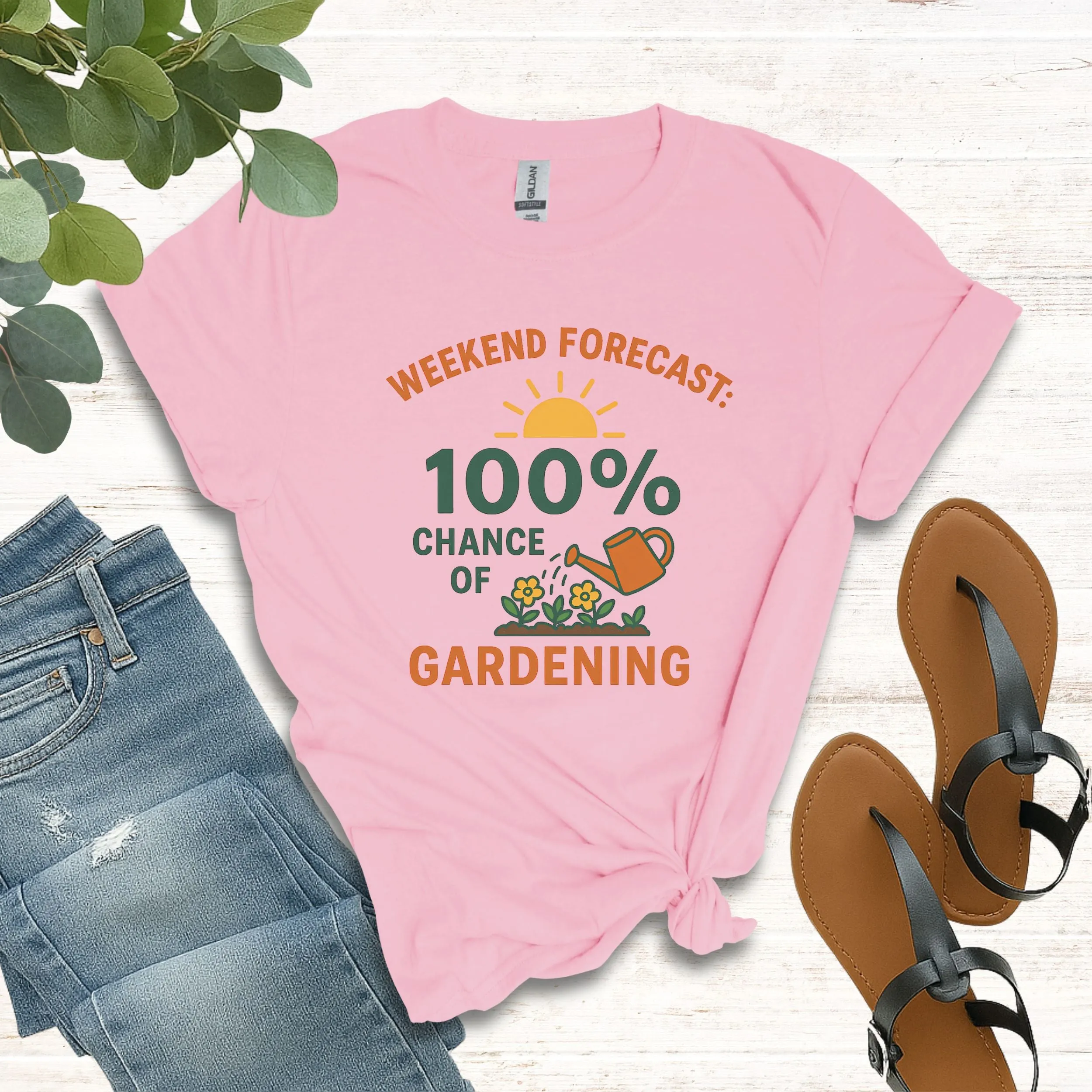 Weekend Forecast 100% Chance of Gardening T-Shirt