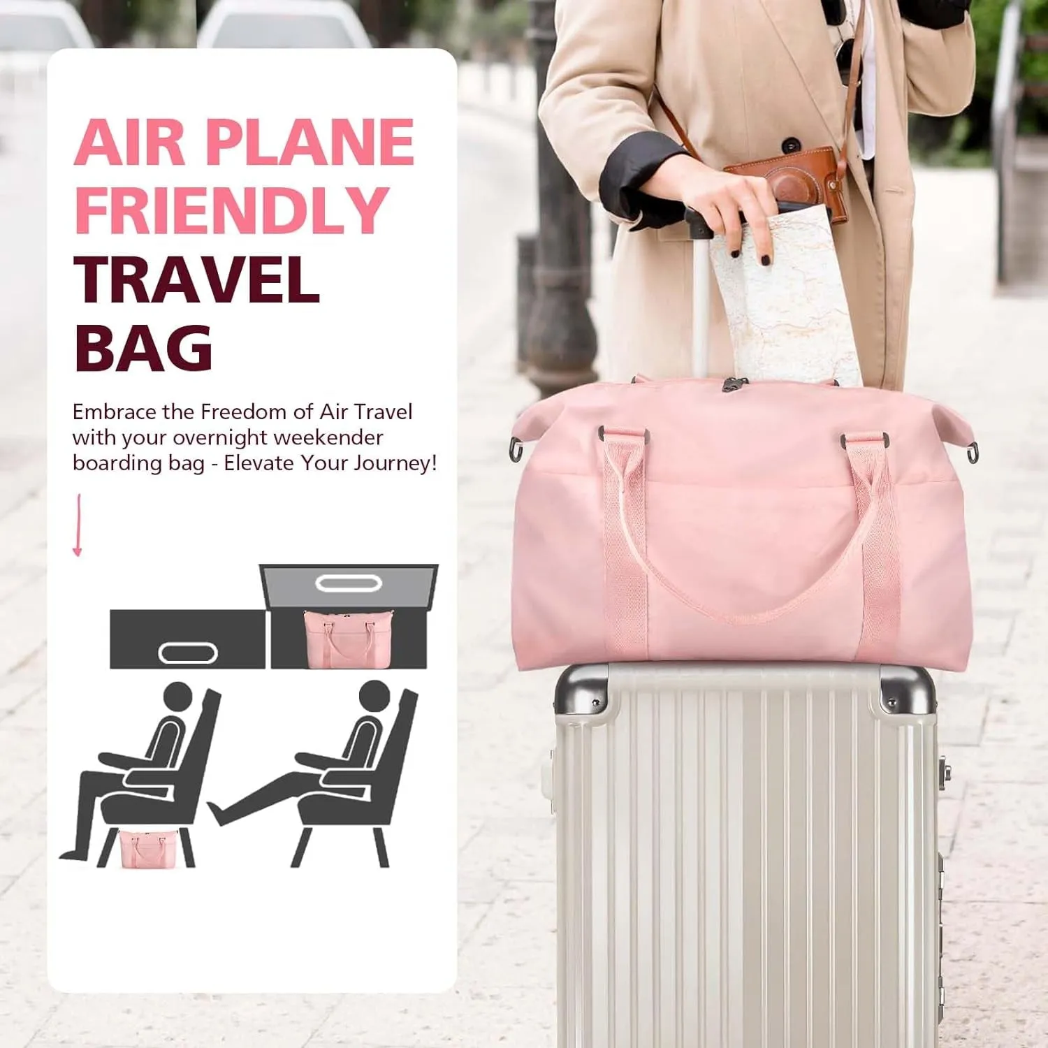 Weekend Travel Bag with Trolley Sleeve, Sport Gym Bag , Mum Bag for Labor and Delivery