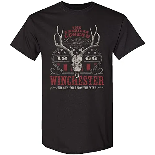 Winchester Classic - Western Flag Deer Skull - Short Sleeve T-Shirt