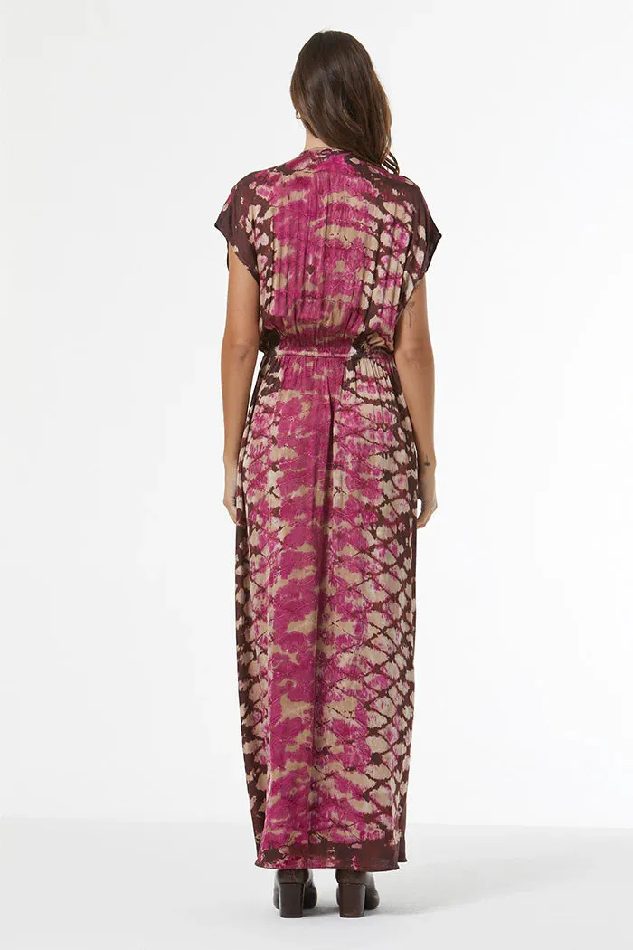 YFB Hellen Satin Dress // Wild Orchid Boa Wash