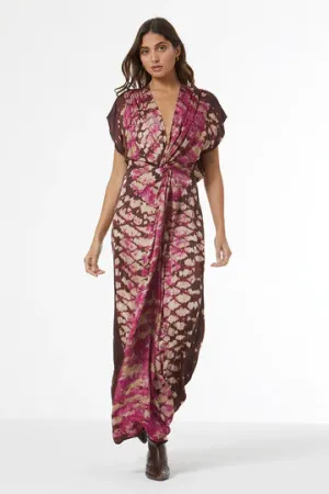 YFB Hellen Satin Dress // Wild Orchid Boa Wash