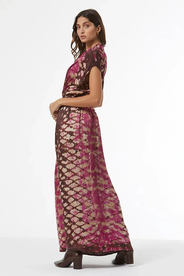 YFB Hellen Satin Dress // Wild Orchid Boa Wash