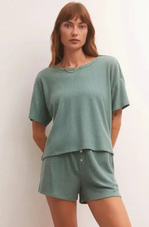 Z Supply Cozy Days Thermal Tee, Washed Jade